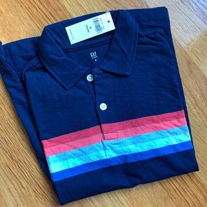 Navy striped polo